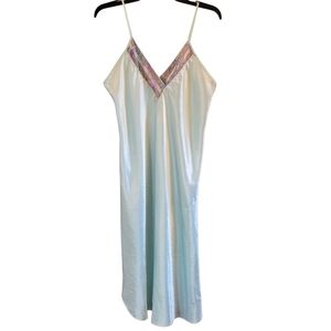 Vintage Lucie Ann Pale Blue Slip Dress